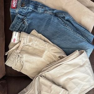 Four pair boys size 12 pants. (Chaps and Levi’s)
